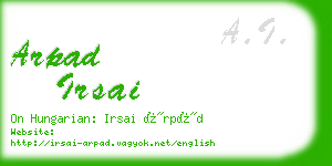 arpad irsai business card